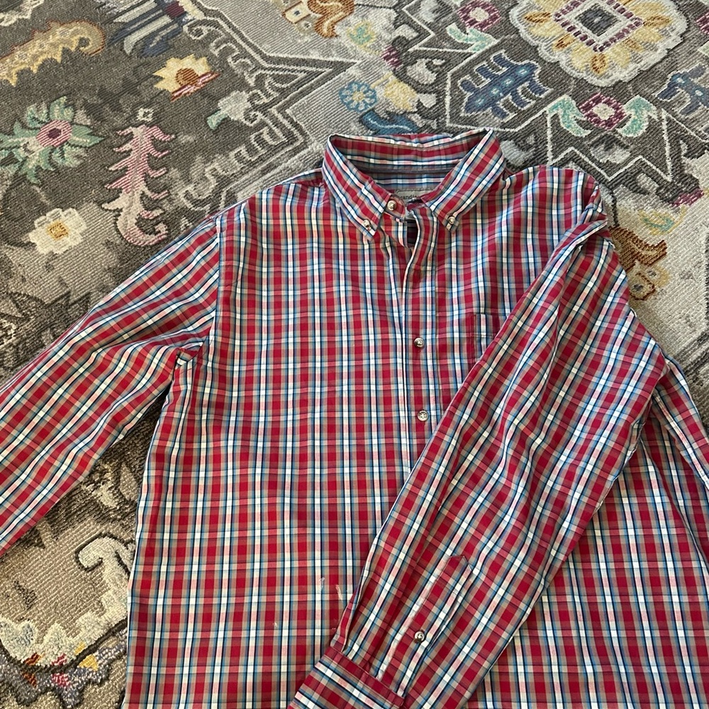Men's Red Plaid Shirt - L - Scandia Woods